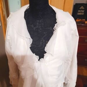 White Ruffled Blouse